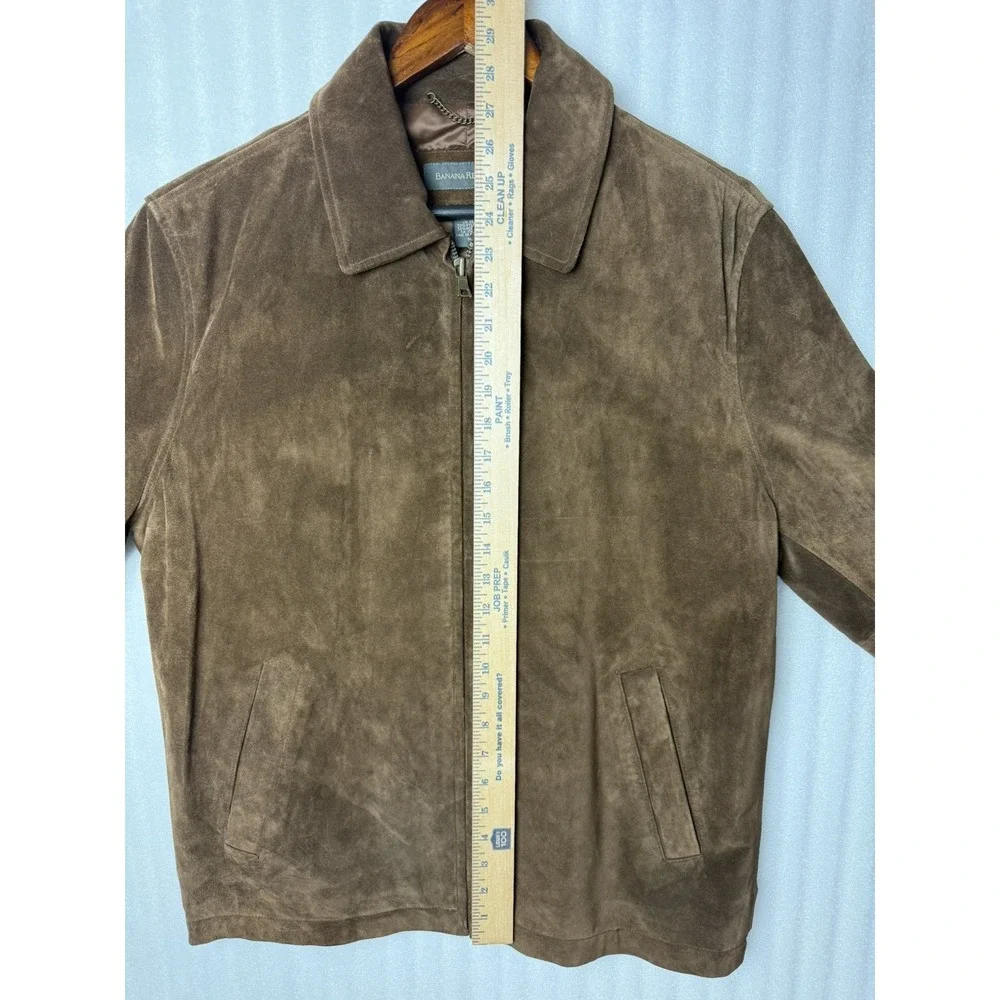 Vintage Banana Republic Suede Leather Jacket Men's M  Full Zip Adjustable Waist